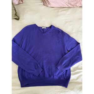 J Crew Cashmere Cotton Blend‎ V-Neck Sweater Pullover Long Sleeve Purple